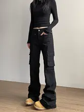 Apocket スリムフィット マルチポケット ワークパンツ【フレアデザイン・レトロスタイル・レディース】