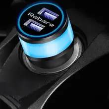 車載USB急速充電器【LED装飾ライト・汎用・コンパクトデザイン】