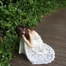 夢見るアリス刺繍レースキャミソールとロングスカート【女性用・ファッションドレス】（セットアップ対応）