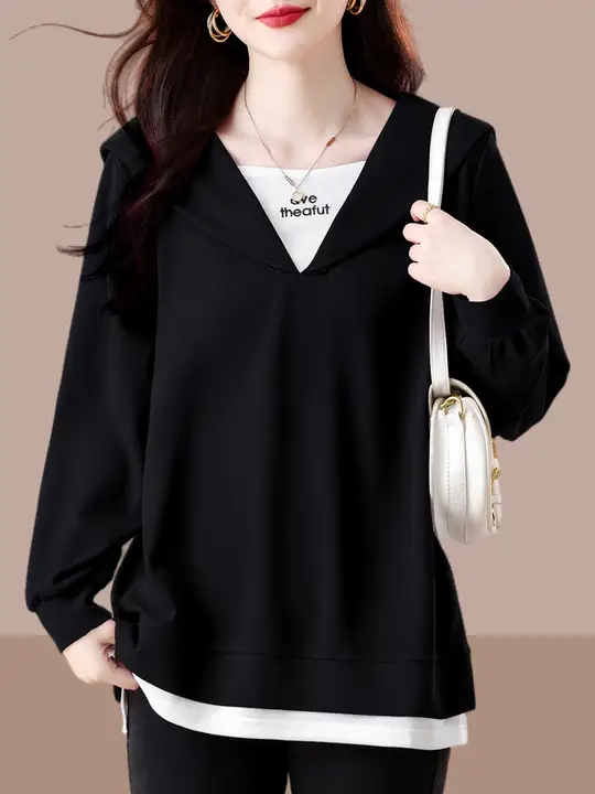 おしゃれなレディーススウェット【極上の柔らかさ・ゆったりフィット・フロントレイヤードデザイン】（セットアップ対応）