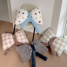クッション 蝶結び うさぎベルベット ふわふわ 可愛い ベッド ソファ 寝室 インテリア インスタ映え