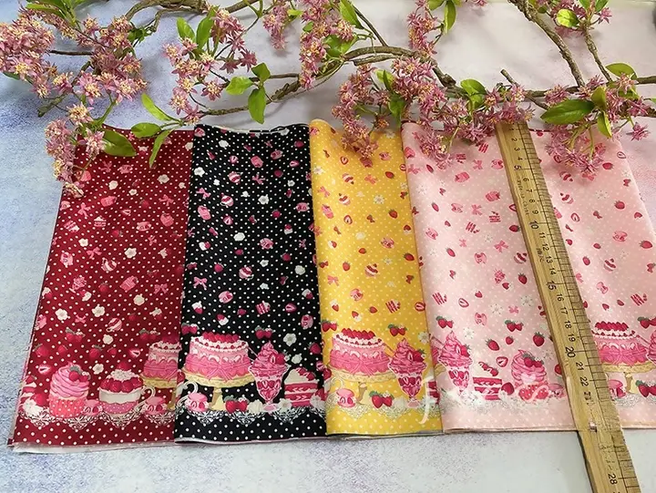 可愛いプリントのBJDドール用布地【手作りDIY・ペット服飾用】