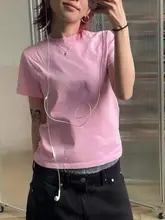 ヴィンテージウォッシュ仕上げの破れデザインショートスリーブTシャツ【ラウンドネック・スリムフィット】