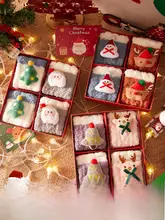 クリスマスソックス女性用ギフトボックス【コーラルフリース・秋冬用・厚手・暖かい睡眠用ソックス】