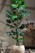 大型フェイク植物 モンステラ インテリア リビング 造花 フロアポット 装飾品