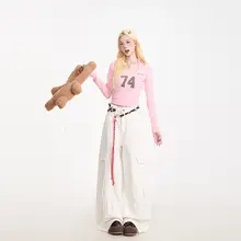 多ポケット工装パンツ【ストリートスタイル・ワイドレッグ・カジュアル】（セットアップ対応）