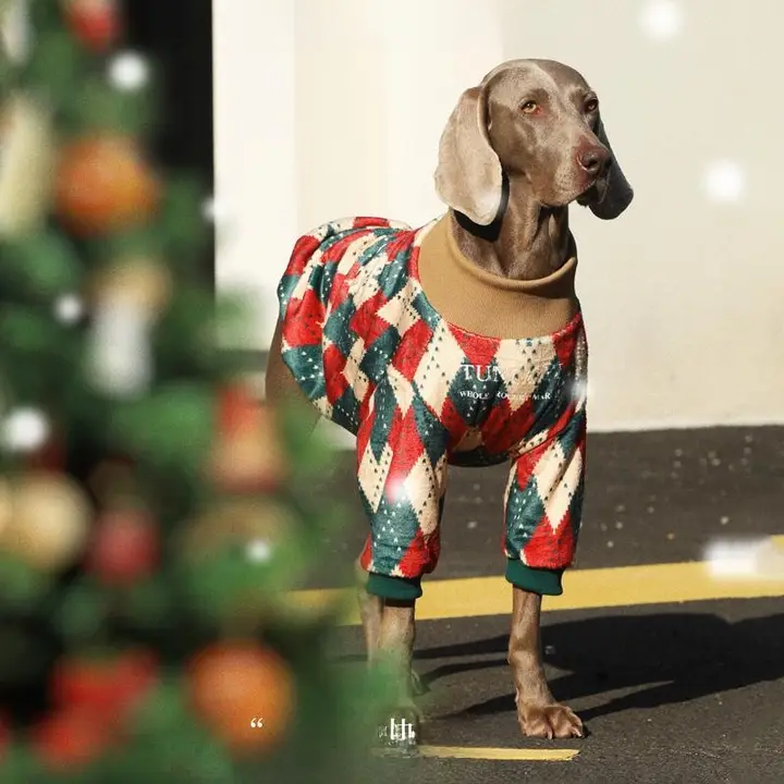 犬服 大型犬 クリスマス パジャマ フランネル 暖かい厚手