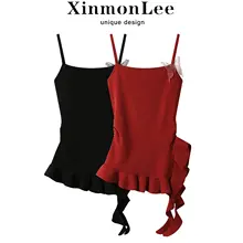 スカート レディース ブラック ハイウエスト バルーンスカート シンプル ヴィンテージ きれいめ 着回し 上品 「XinmonLee」