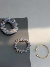 シルクリネン製 高級ヘアゴム【丸い形・お洒落なヘアアクセサリー】