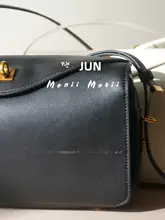 本革製の小型スクエアショルダーバッグ【多層ポケット・通勤用・ファッション】