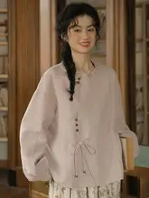 藕粉色のテキスタイルデザイン 短丈ジャケット【春用・ゆったりシルエット】