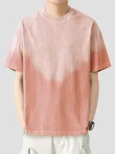 グラデーションデザインのコットンTシャツ【夏用・ゆったりシルエット・短袖】