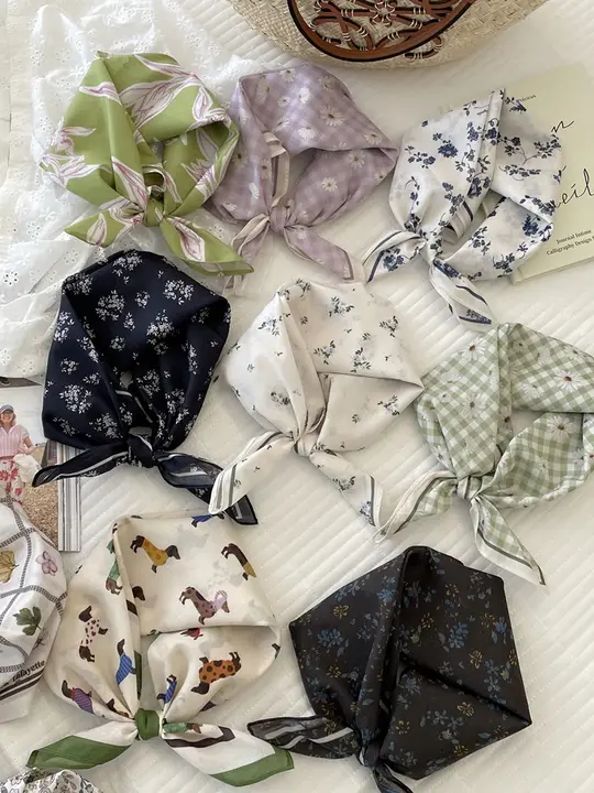 全棉薄型フラワープリントスカーフ【旅行用・おしゃれ・女性用】