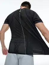 通気性抜群！スポーツTシャツ【メンズ・半袖・カラーブロック・ランニング用・メッシュ素材】