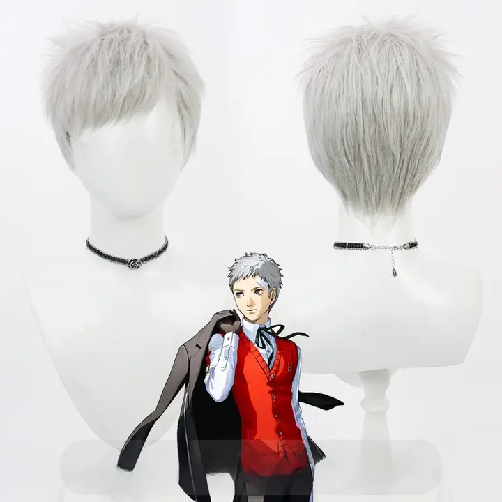 短髪コスプレウィッグ【銀灰色・ボリューム感あり】