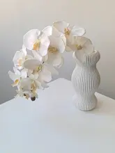 陶器製 おしゃれな花瓶【ホワイト・デスク装飾用・ドライフラワー対応】