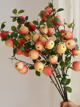フェイクフラワー りんご 装飾品 リビング設置 グリーンの枝 生け花 精緻な工芸