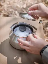 軽量ステンレスアウトドアケトル【キャンプ・お茶・コーヒー用】