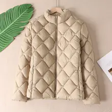 軽量デザインのダイヤモンドキルティングコート【保温・立襟・女性用】