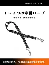 小型犬用二頭引きリード【ペット散歩用・穴あけ不要】（セットアップ対応）