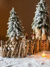ツリースカート 木製フェンス 天然木 クリスマス 置物 インテリア ショーウィンドウ デコレーション
