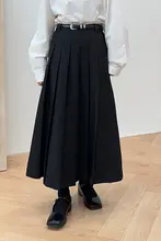 学院風プリーツスカート【ハイウエスト・ゆったりフィット・シンプルデザイン】