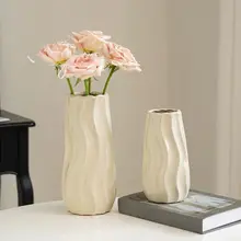 デザイン陶器花瓶【水耕栽培・ローズ・フレンチスタイル・インテリア装飾用】
