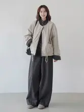 ゆったりしたデザインのショートコート【フェイクムートン・パーカ・秋冬用】