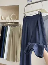 レトロなテンセル混デニムワイドパンツ【春夏用・フィット・女性用】