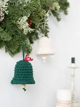 ドアオーナメント ベル 手編み 赤 クリスマス飾り 開運 おしゃれ 癒やし