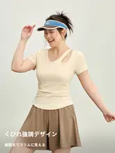 夏用 ヨガウェア【胸パッド付き・フィット感ある短袖トップス・ダイエット効果】（セットアップ対応）