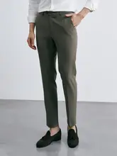 ビジネスカジュアル ストレートパンツ【抗菌・シワになりにくい・ブラウン】