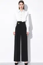 エレガントな白色POLOシャツ【レディース・長袖・秋用】