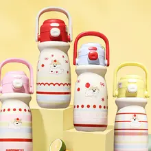 かわいいキャラクターのストローカップ【子供用・コンパクト・持ち運び便利】