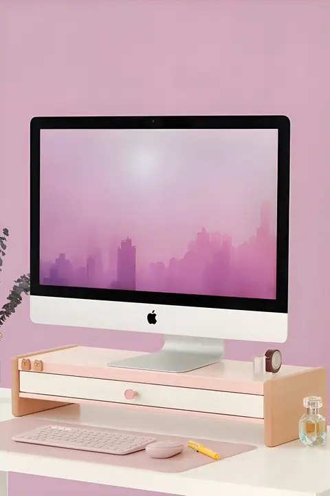 デスクトップモニター昇降スタンド 引き出し収納付き スタンド デスク用 MAC デスクトップ シンプルなデザイン 実用的