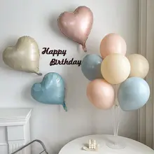 バルーンガーランド【クリーム色・数字デザイン・ハート型アルミフィルム・誕生日・周年記念用】