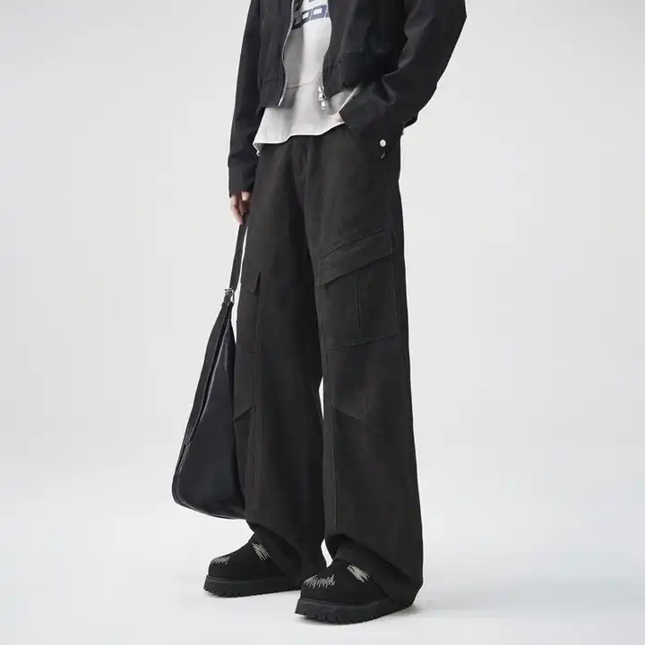 レトロスタイル メンズカーゴパンツ【デニム素材・春秋用・フィット・純綿】（セットアップ対応）