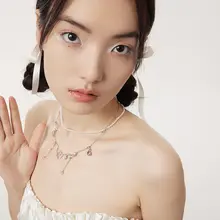 微光系列パールネックレス【個性的なデザイン・鎖骨に調和】