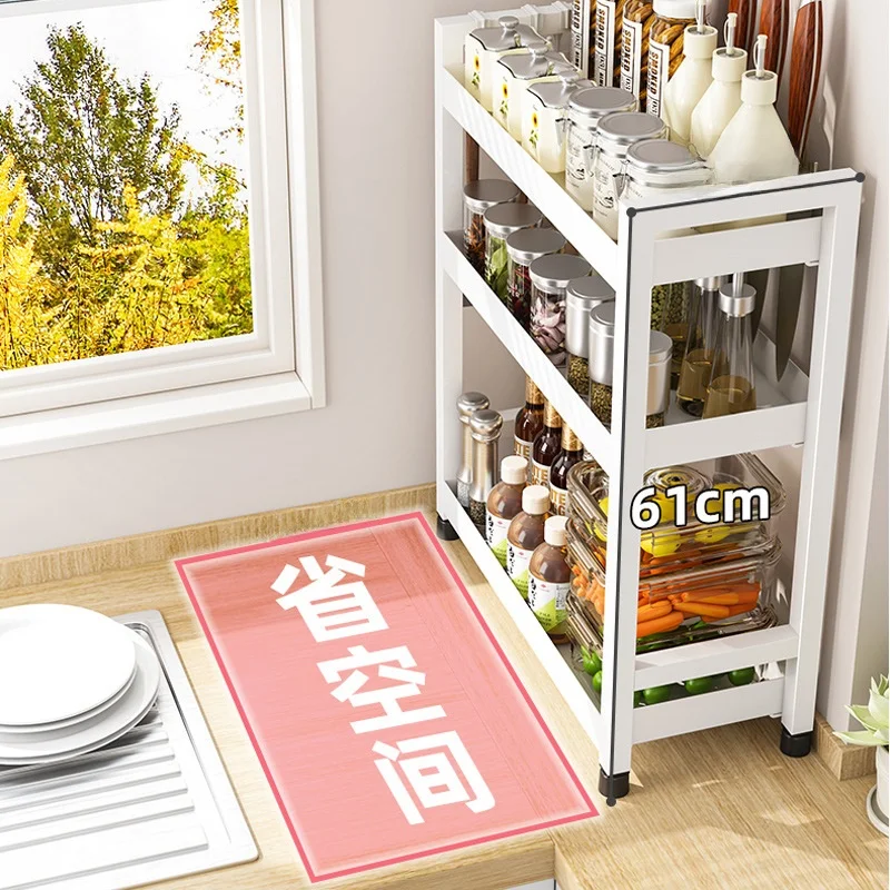 キッチン用調味料収納ラック：スリムデザインで効率的な調理前準備を実現