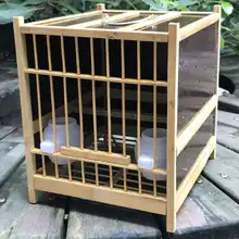 小型鳥かご 小型 竹製 水抜きデザイン
