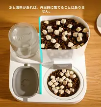 ペット用自動給餌器・給水器【大容量・陶器製・安定設計・猫と犬両用】
