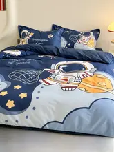 ベッド用4点セット カートゥーン 子供用ベッド用品 学生寮用 綿素材