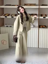 春季のトレンド！チェック柄のジャケットとワイドパンツ【ファッションデザイン・カジュアル】（セットアップ対応）