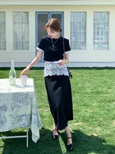 夏の美しいドレス【短袖トップス・フレアスカート・ティーン向け】（セットアップ対応）