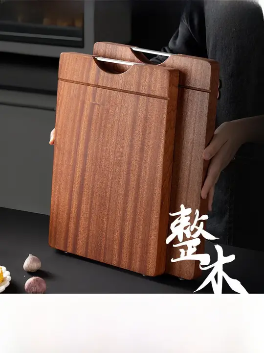 ウダン木製の厚手両面カッティングボード【天然木・キッチン用】