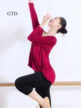 女性用モダール素材のダンス練習着【緩やかなシルエット・黒・中袖・民族古典スタイル】