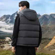 フード付き ダウンベスト【メンズ・ショート丈・秋冬用】