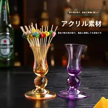 アクリルフルーツフォークカップ【耐久性・カラー・スティックスタンド付き】