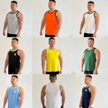 スポーツ用 ハーフジップカラータンクトップ【速乾・通気性・フィットネス対応】（セットアップ対応）