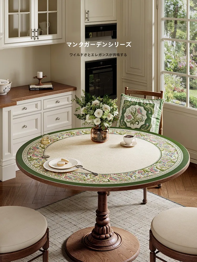ラウンドテーブルマットの実用性：美式風PVC製で高温・防油・洗浄不要の機能性を解説